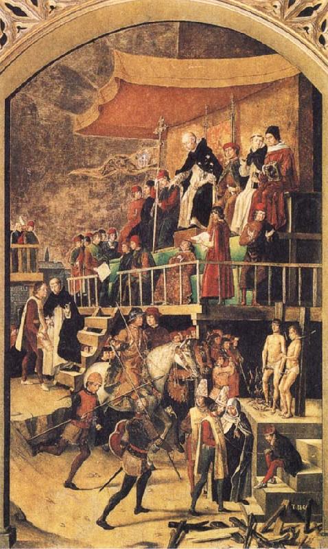 BERRUGUETE, Pedro Court of Inquisition chaired by St Dominic oil painting picture